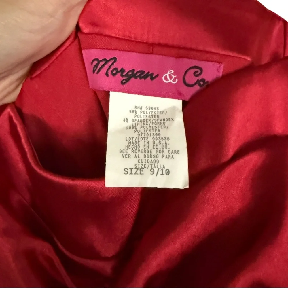 Morgan & Co. Red Satin‎ Ruched Mini Dress